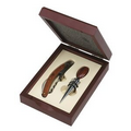 2 Piece Wine Opener Set w/Wood Trim (Vertical Box)